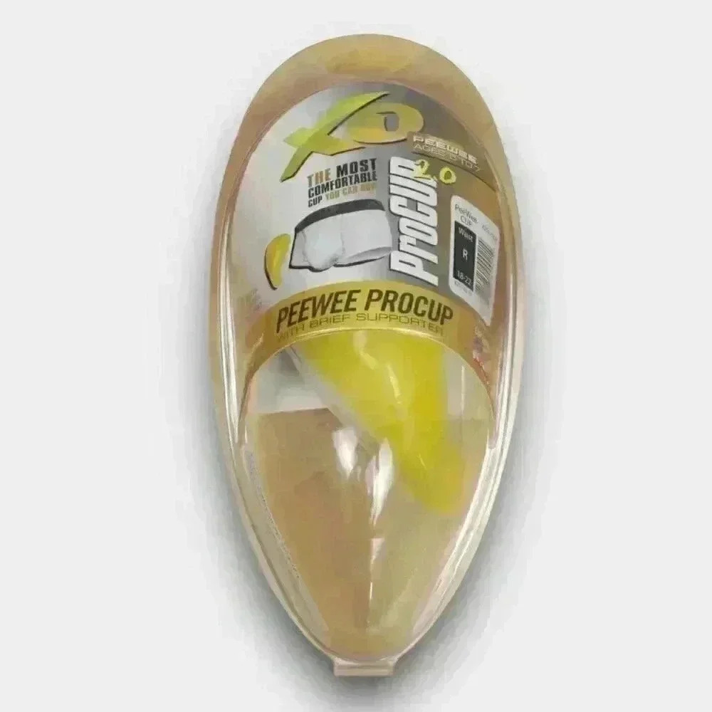 XO Peewee ProCup 2.0 Protective Cup R18-22 Yellow w Brief Supporter Ages 5 to 7